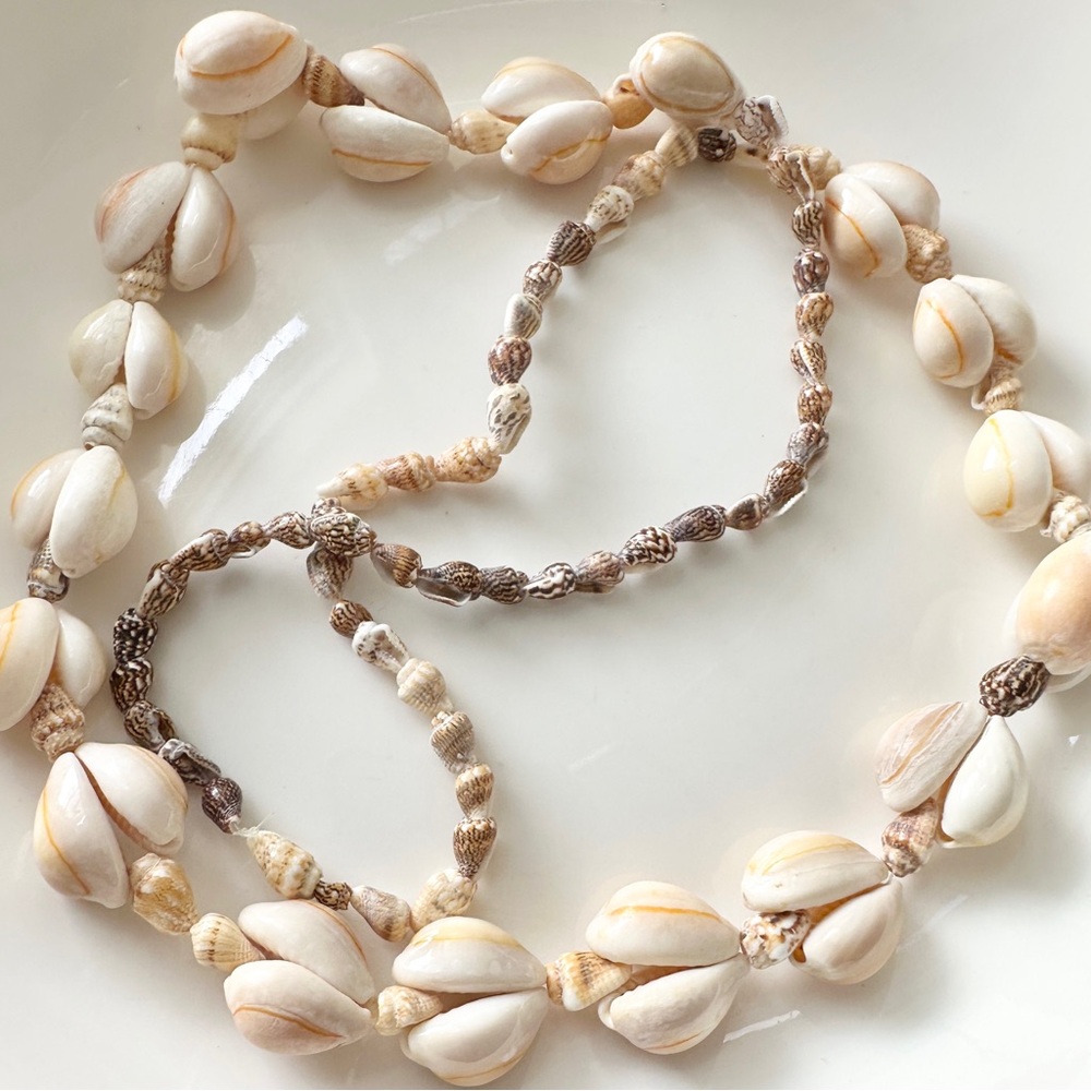 Natural Shell Beaded Long Necklace